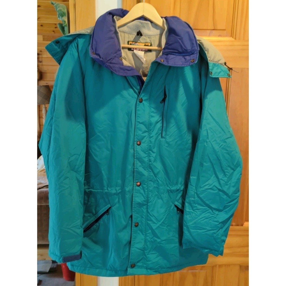 Vintage LL‎ BEAN GOOSE DOWN PARKA JACKET Detachable Collar Puffer Hooded Men's M